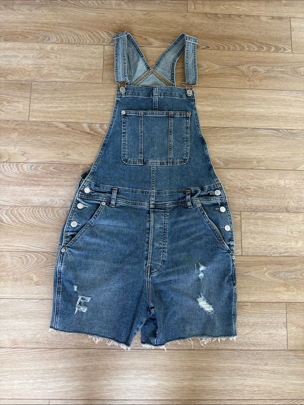 Women’s Small Abercrombie Blue Denim Short Overalls